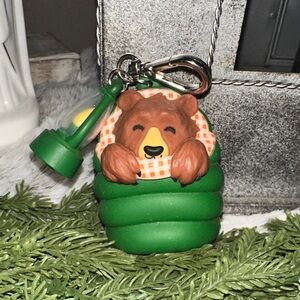 ⛺️ 🐻Bath & Body Works Camping Bear PocketBac Germ X Holder in Green Sleeping Bag